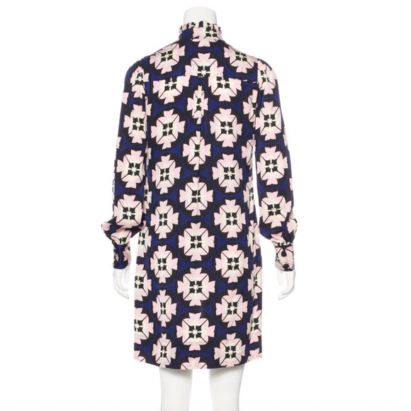 100% SILK Diane Von Fursenberg Dress Size 8 w POCKETS - Picture 6 of 8